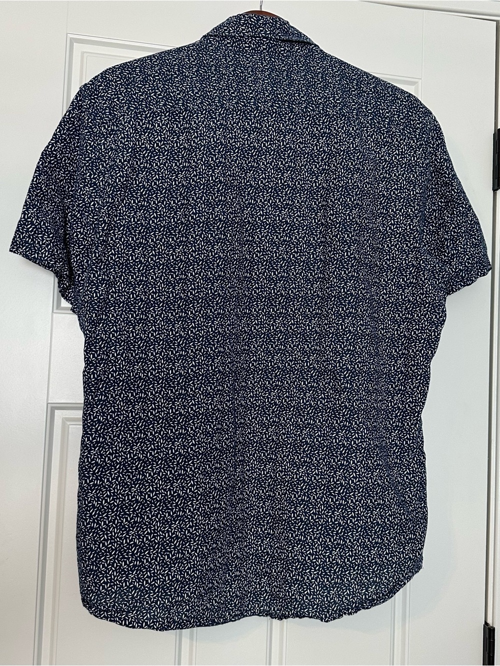 Michael Kors 100% Linen Slim Fit Short Sleeve Button Up Shirt Men’s Large Blue - Picture 5 of 6